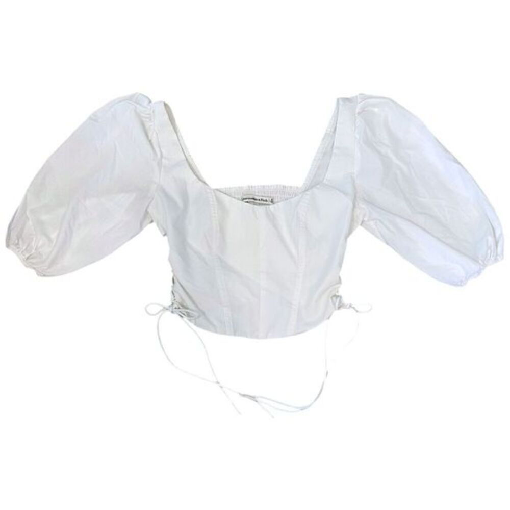 abercrombie corset puff sleeve top size xs